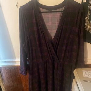Torrid purple plaid dress. Thick material and no tags. Gently used